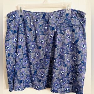 Golfher performance skirt golf Summer shorts purple blue floral women’s XXL